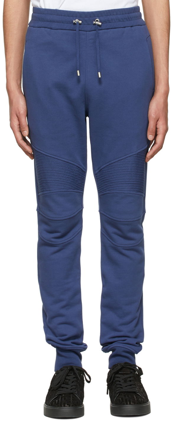 Спортни панталони Balmain Cotton Lounge Pants Синьо | XH2OB00053JB