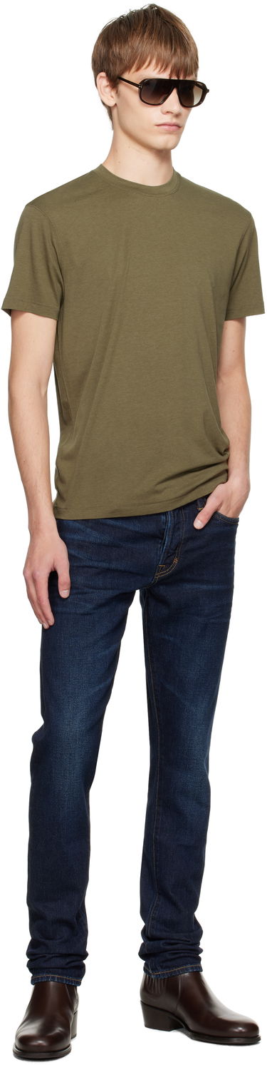 Тениска Tom Ford TOM FORD Lyocell Cotton Crewneck T-shirt Зелено | JCS004-JMT012, 3