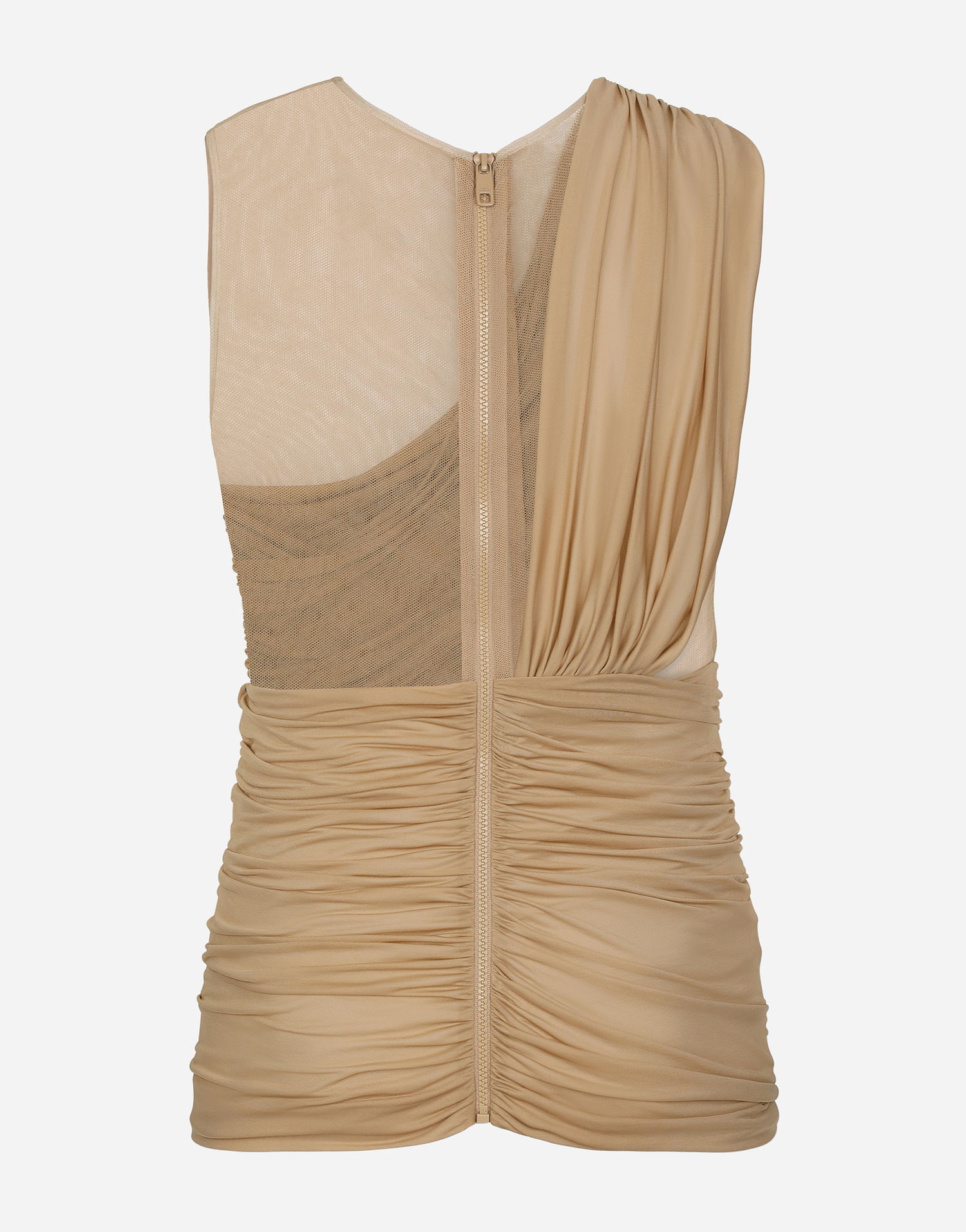 Потник Dolce & Gabbana Stretch Tulle T-shirt With Draping Бежово | G8RW3TG7M7SS9000, 1