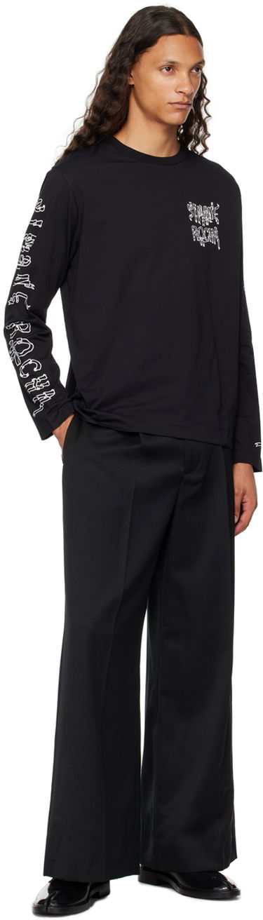 Тениска Simone Rocha Simone Rocha Printed Ribbon Logo Long Sleeve T-Shirt Черно | 5194P19P21-M 0569, 3