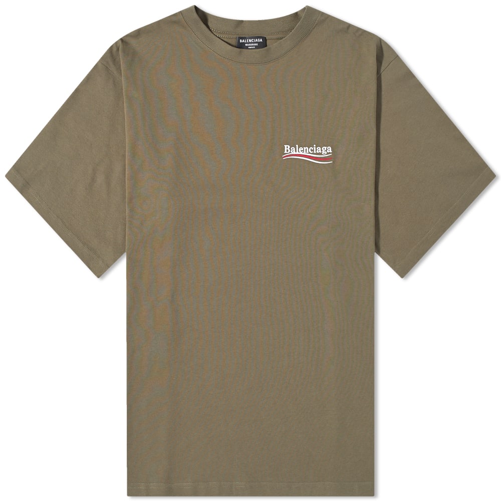 Тениска Balenciaga Oversize Political Campaign Logo Tee Зелено | 641675-TKVJ1-2463, 0