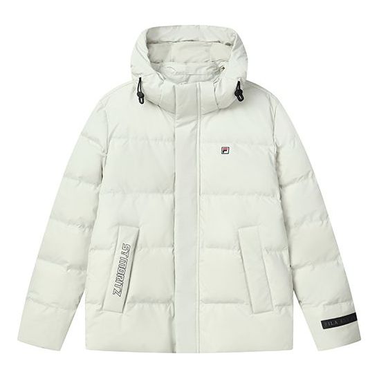 Пухо яке FILA Embroidered Logo Hooded Down Jacket Бяло | F11M148901F-LG