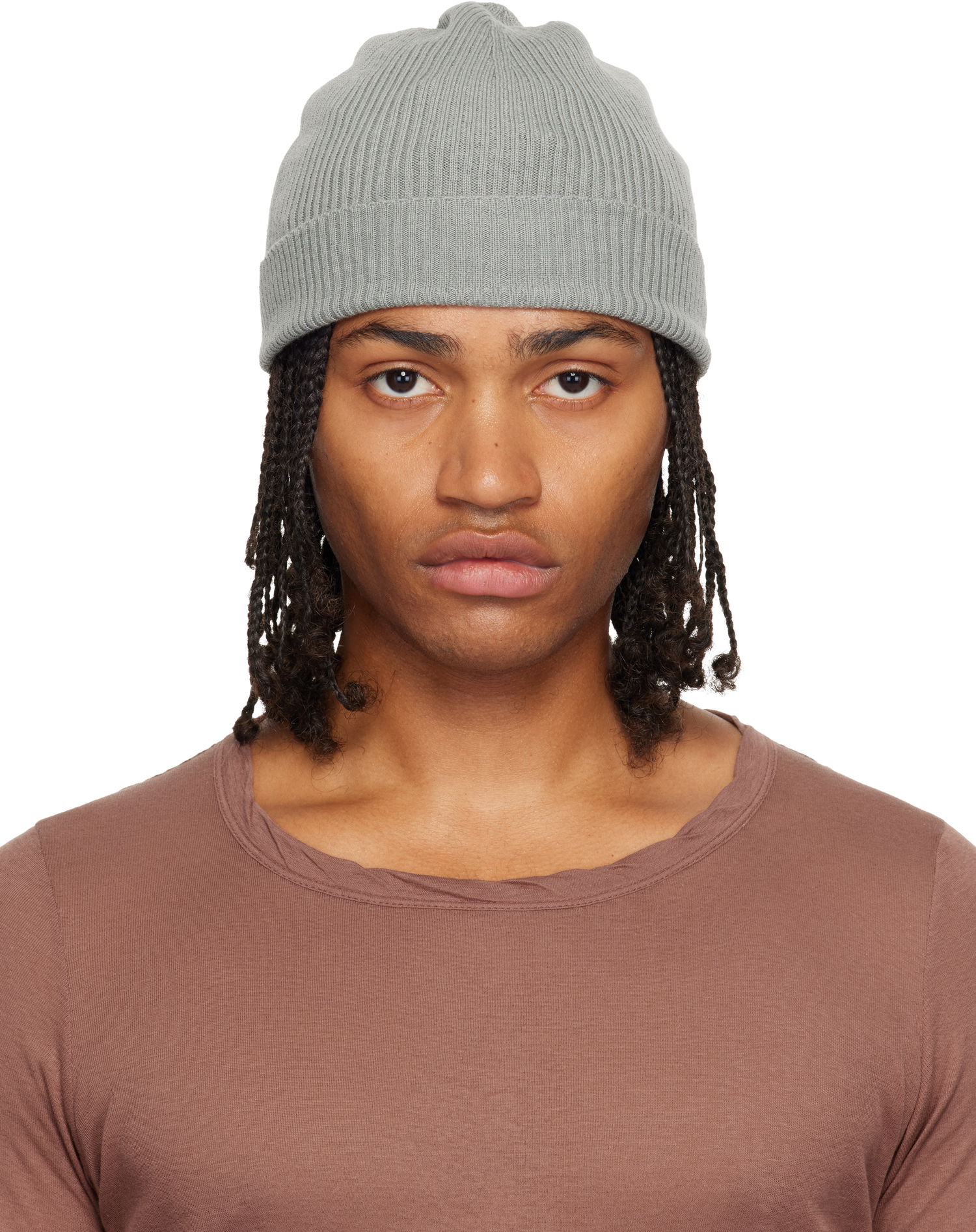 Шапка Rick Owens Rick Owens Concordians Ribbed Beanie Сиво | RU02E1495 RIBM, 0