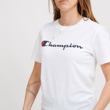 Тениска Champion Champion Script Logo T-Shirt Бяло | 118090-WW001, 2