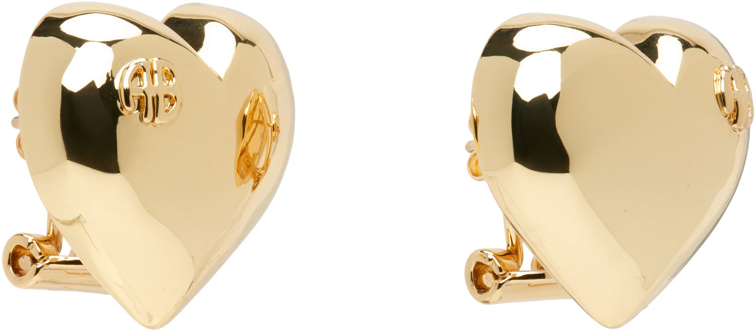 Обеци Anine Bing ANINE BING Heart Earrings Металик | A-15-10448-GLD1, 1