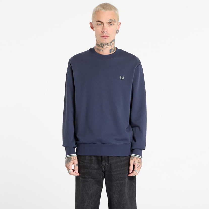 Суитчър Fred Perry Crew Neck Sweatshirt Тъмно синьо | M7535 Z47