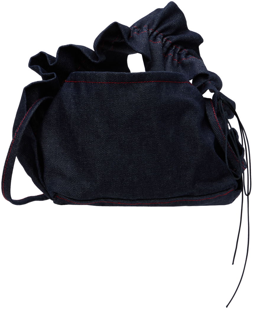 Дамска чанта Cecilie Bahnsen Denim Ruffle Handle Bag Черно | 1.24BAG45012 UMI BAG, 1