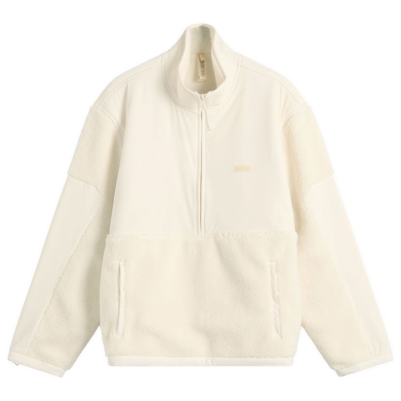 Суитчър SKIMS Teddy Fleece Half Zip High-Neck Pullover with Pockets Бяло | PL-PLO-9944W-ECU