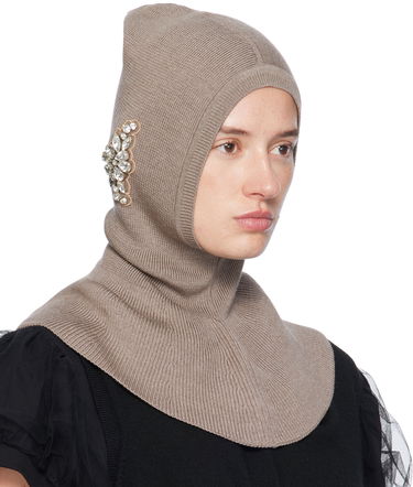 Шапка Simone Rocha Simone Rocha Embellished Knit Balaclava Бежово | KMK5WB 0647, 1