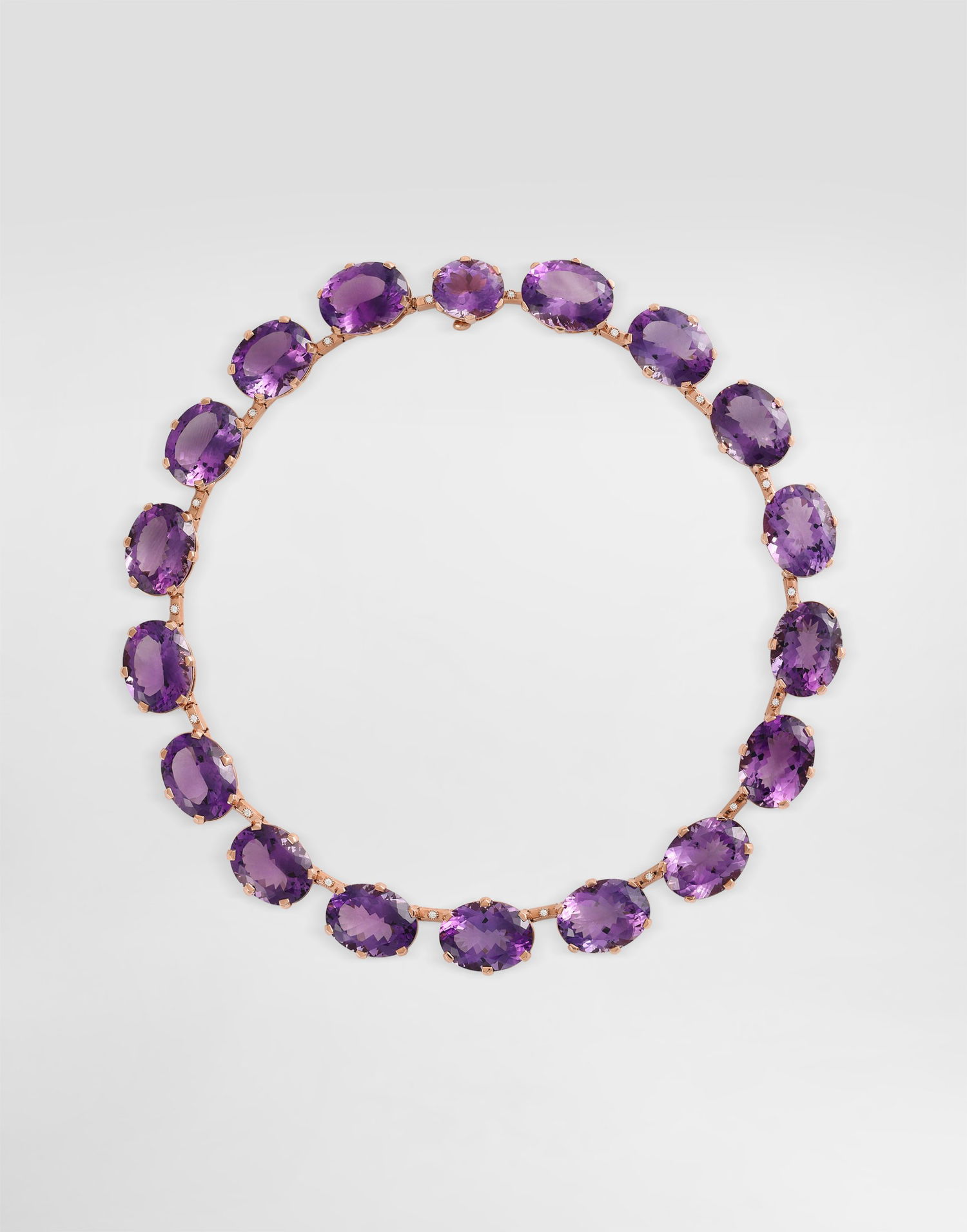 Колие Dolce & Gabbana Anna Necklace In 18-carat Red Gold With Amethysts And Diamonds Лилаво | WNSB1GWAME18M307, 0