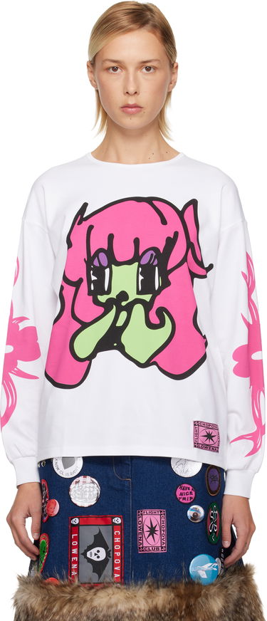 Тениска Chopova Lowena Chopova Lowena Bashful Oversized Graphic Jersey T-shirt Бяло | 2403, 0