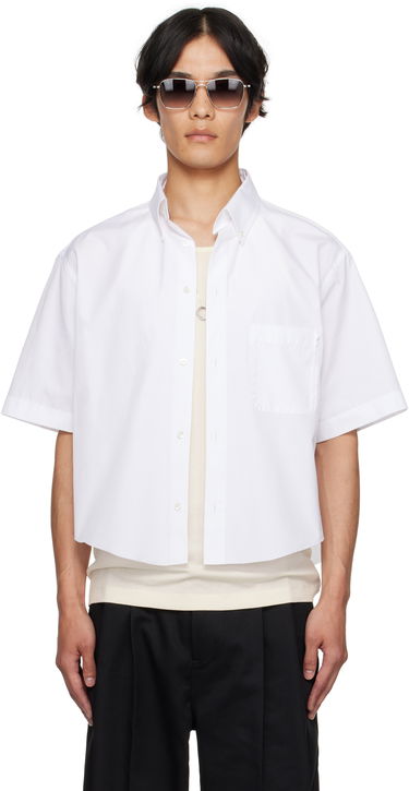 Риза Maison Margiela Maison Margiela Cropped Button-Up Shirt Бяло | S50DR0012 S43001, 0