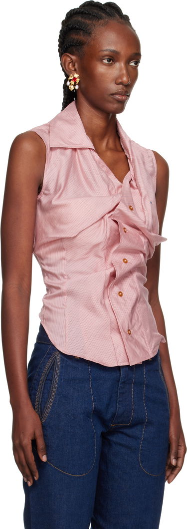 Риза Vivienne Westwood Vivienne Westwood Fancy Drunken Sleeveless Blouse Розово | 15010067-W012L-, 1
