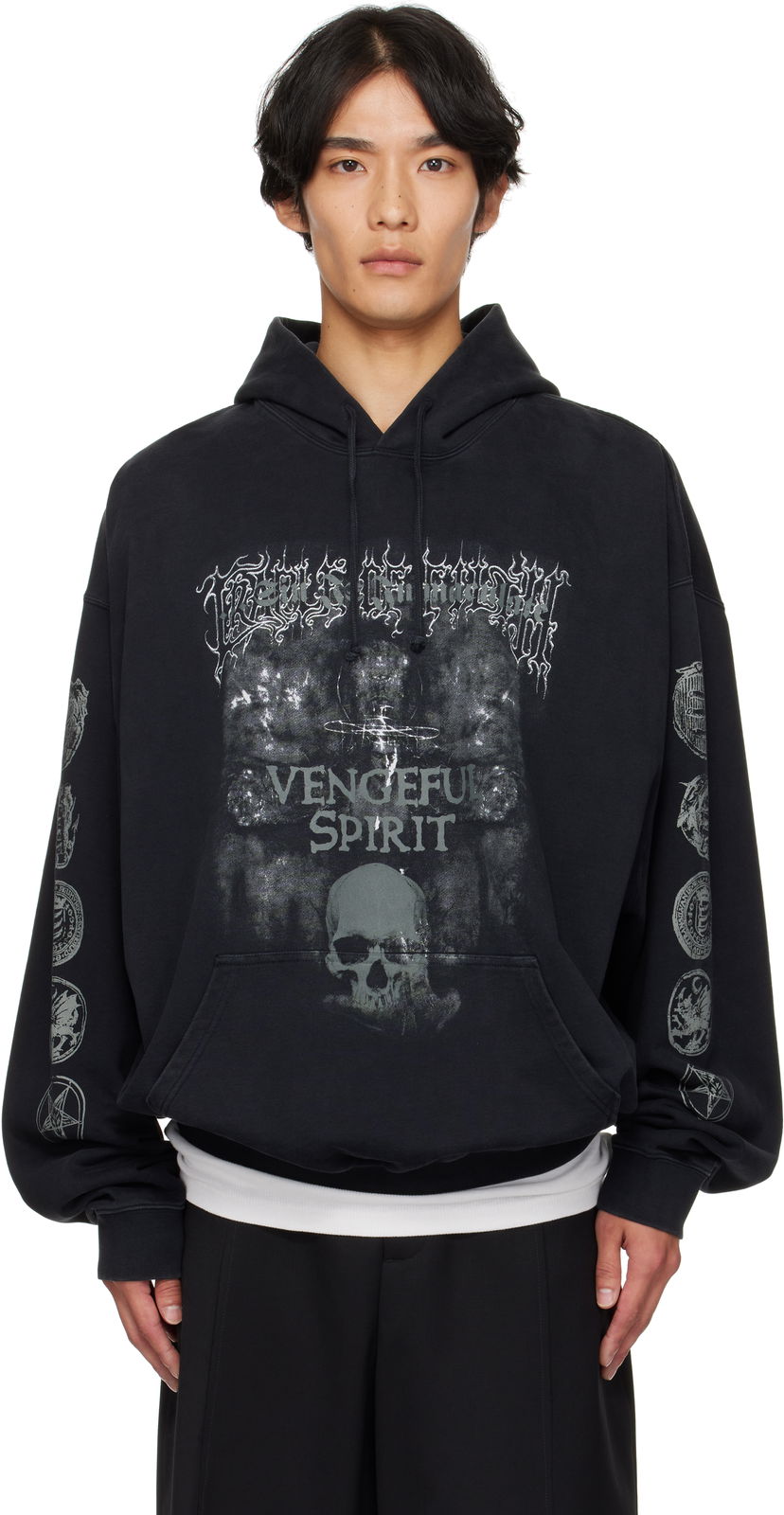 Суитчър VETEMENTS Vetements Cradle of Filth 'Vengeful Spirit' Oversized Hoodie Черно | UCF76HD650M