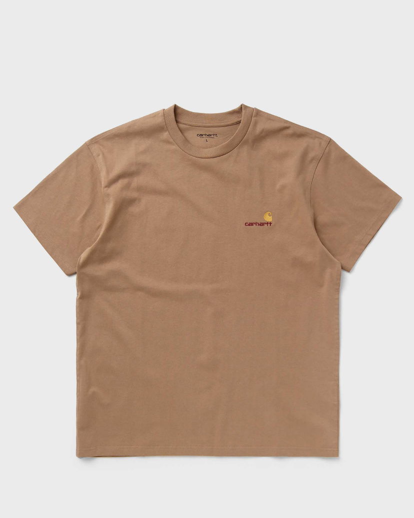 Тениска Carhartt WIP S/S American Script Tee men Shortsleeves brown in size:XXL Бежово | I029956-2FS.XX