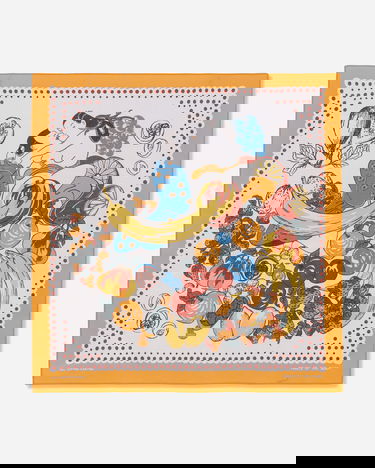 Шал KAPITAL Bandana with Fruit and Figures Print Жълто | EK-625BAA ORANGE, 0