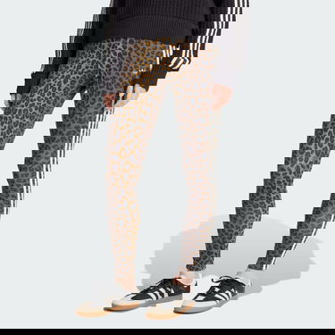 Клинове adidas Performance 3-Stripes Leopard Print Leggings Кафяво | JW7308, 0