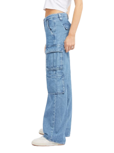 Дънки GUESS Rise Cargo Denim Тюркоазено | W3PA97D5DR1