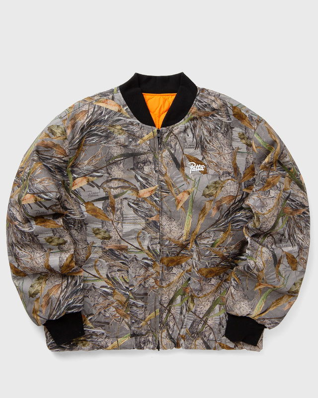 Nature Print Reversible Canvas Bomber Jacket