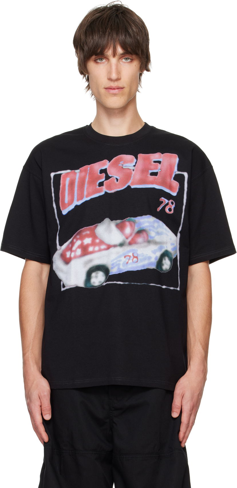 Тениска Diesel T-Shirt With Graphic Print Черно | A15018-0AKAK-9XX