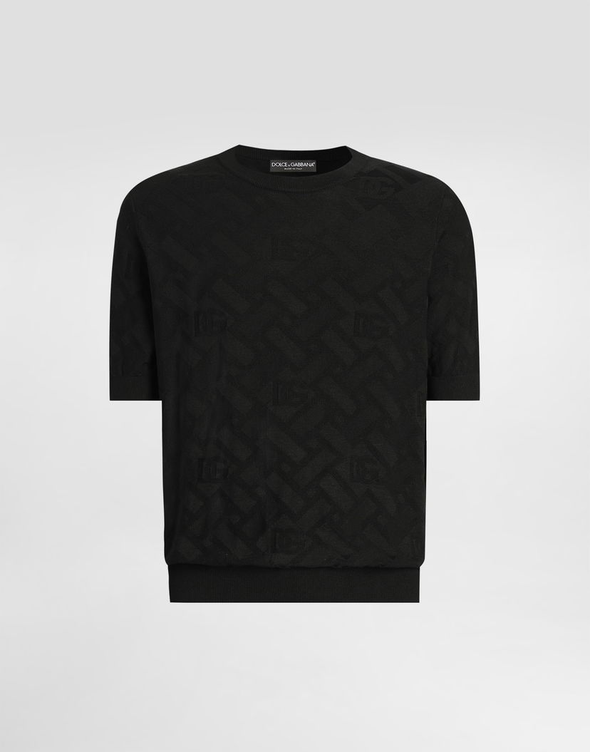 Пуловер Dolce & Gabbana Micro-dot Stitch Silk Pullover Черно | GXX03TJBSOCN0000