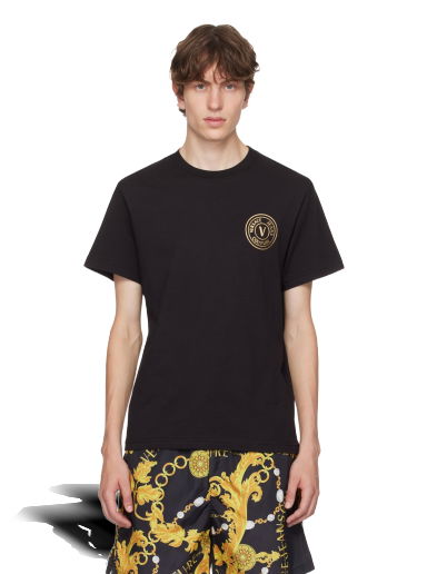 Тениска Versace Jeans Couture V-Emblem T-Shirt Черно | E75GAHT06_ECJ00T