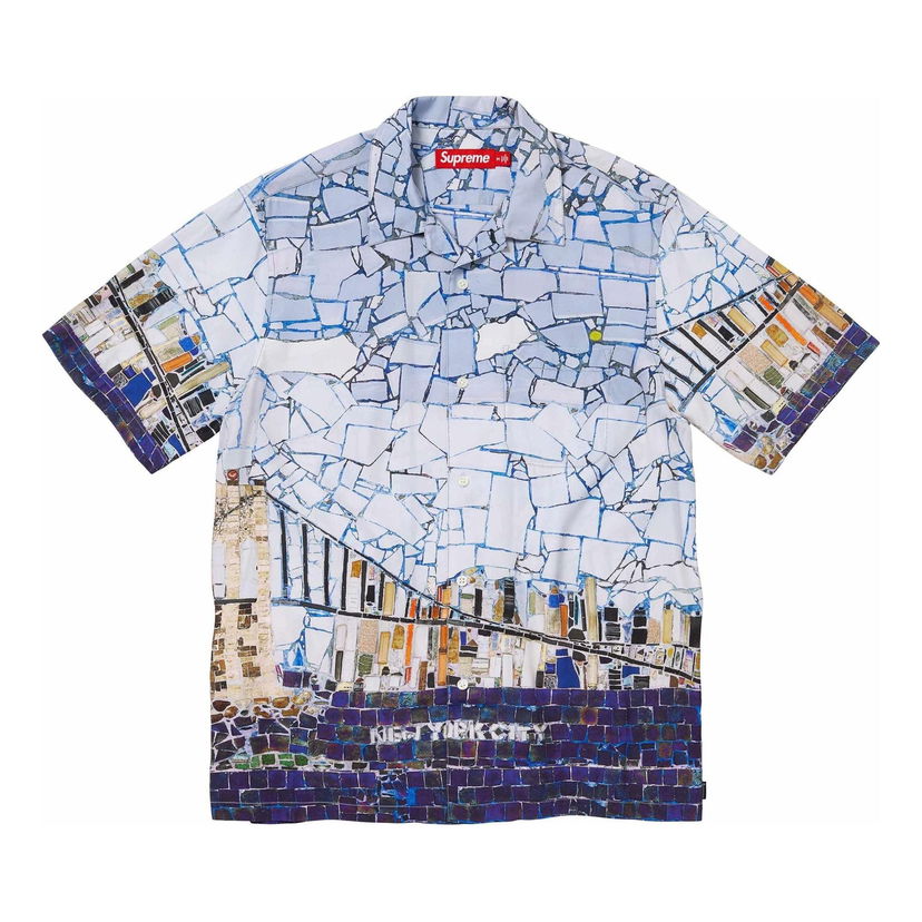 Риза Supreme Mosaic Print Short Sleeve Shirt Синьо | SUP-SS24-175