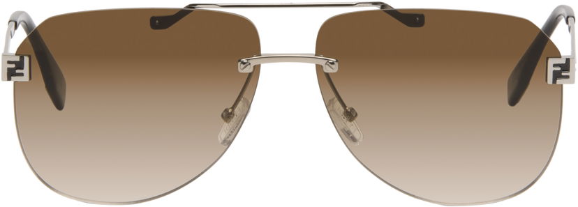 Слънчеви очила FENDI Rimless Aviator Gradient 'Fendi' Sky Sunglasses Кафяво | FE40115UM6116F 840126859904