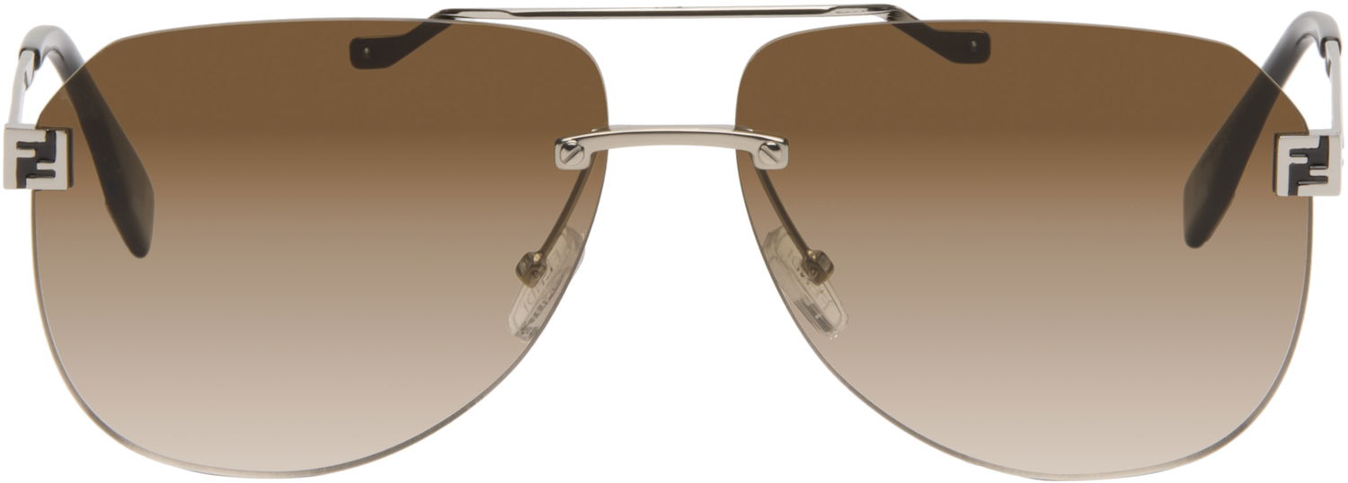 Слънчеви очила FENDI Rimless Aviator Gradient 'Fendi' Sky Sunglasses Кафяво | FE40115UM6116F 840126859904, 0