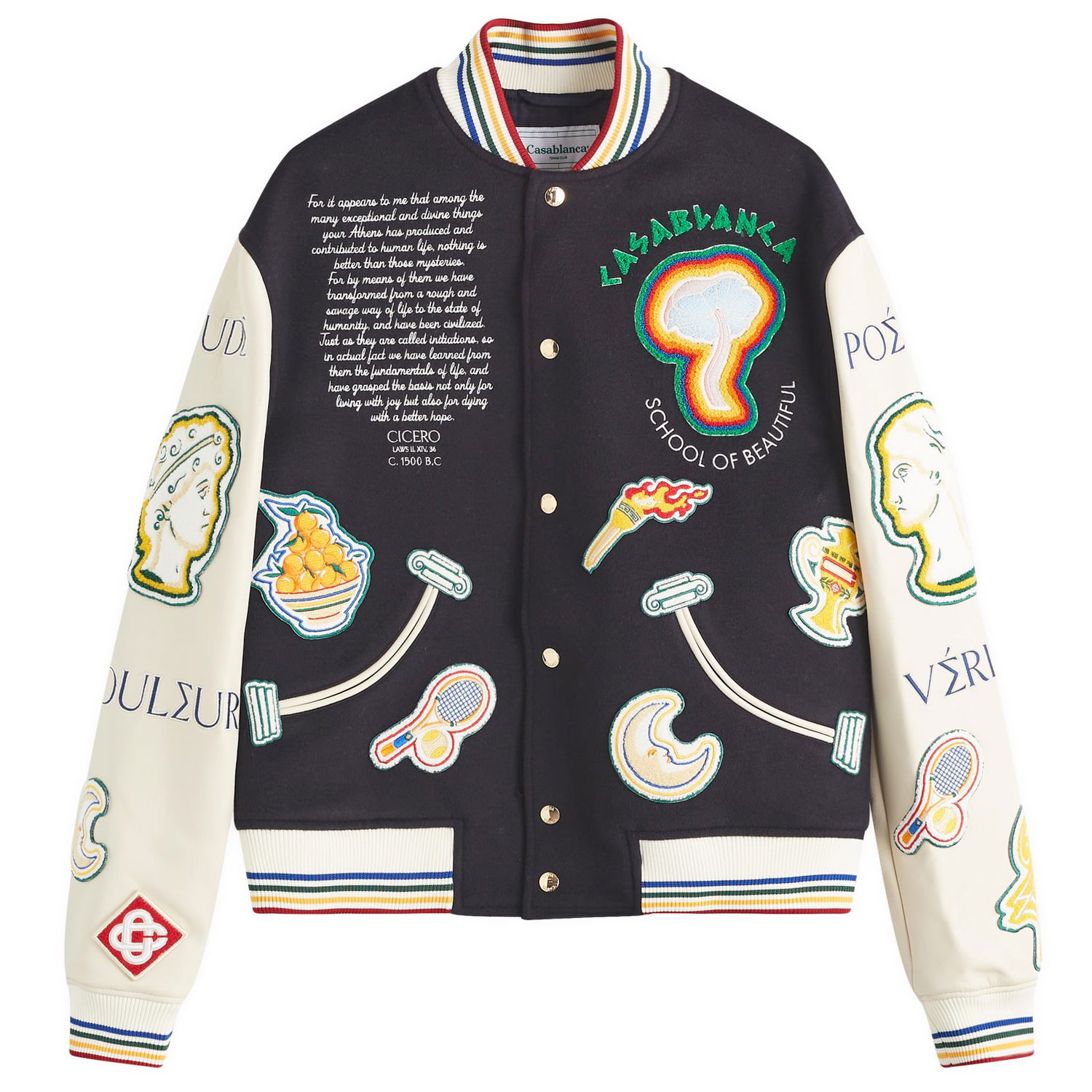 Яке бомбър Casablanca Varsity Jacket Тъмно синьо | MF24-OT-131-01, 0