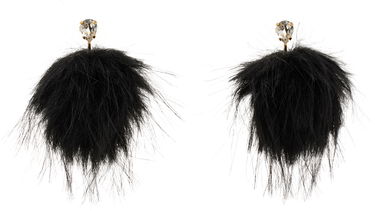 Обеци Simone Rocha Simone Rocha Crystal Stud Pompom Earrings Черно | ERG505 1090, 0