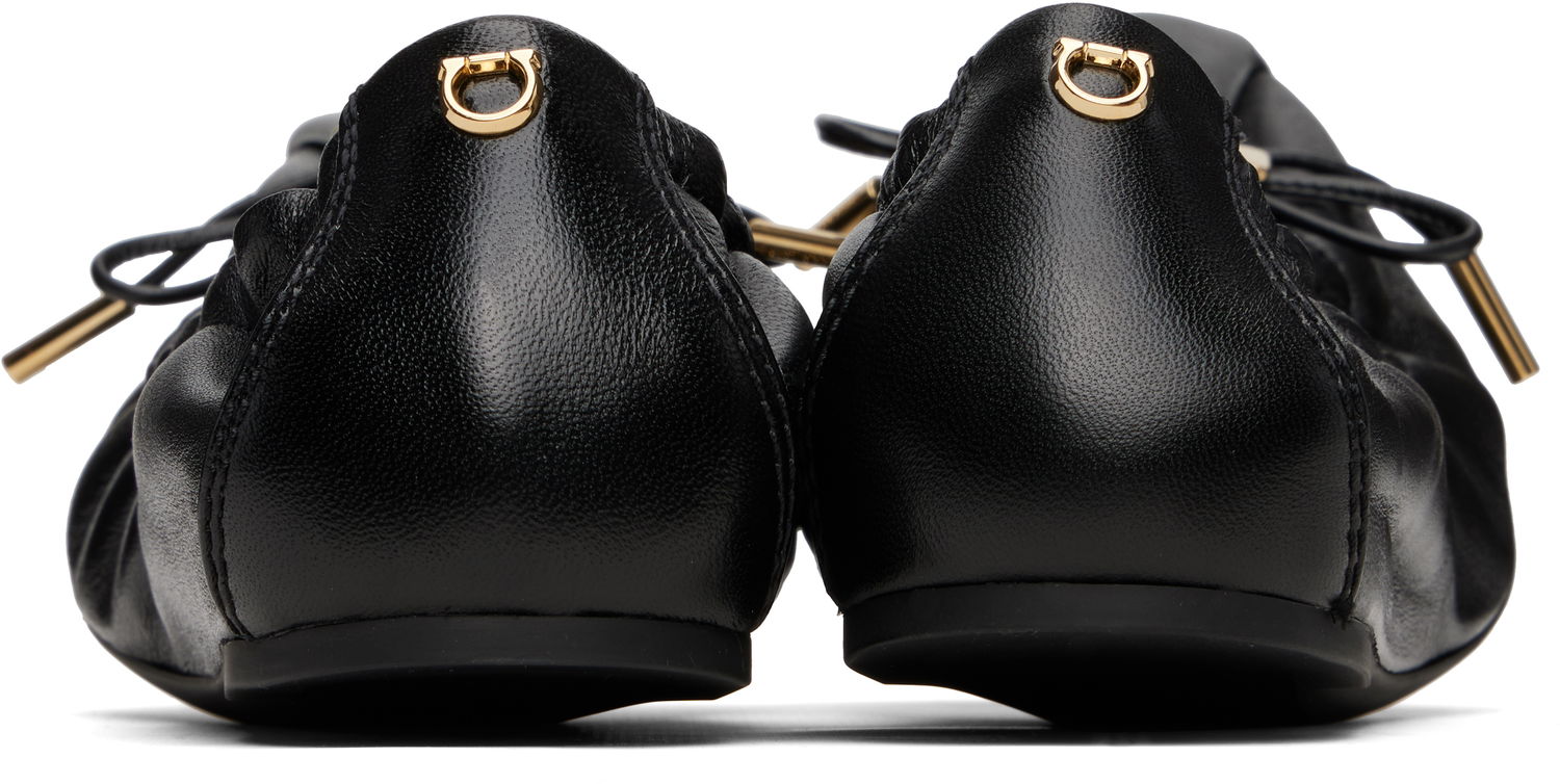 Pокля FERRAGAMO Ferragamo Elasticated Ballerina Flats Черно | 779656, 1