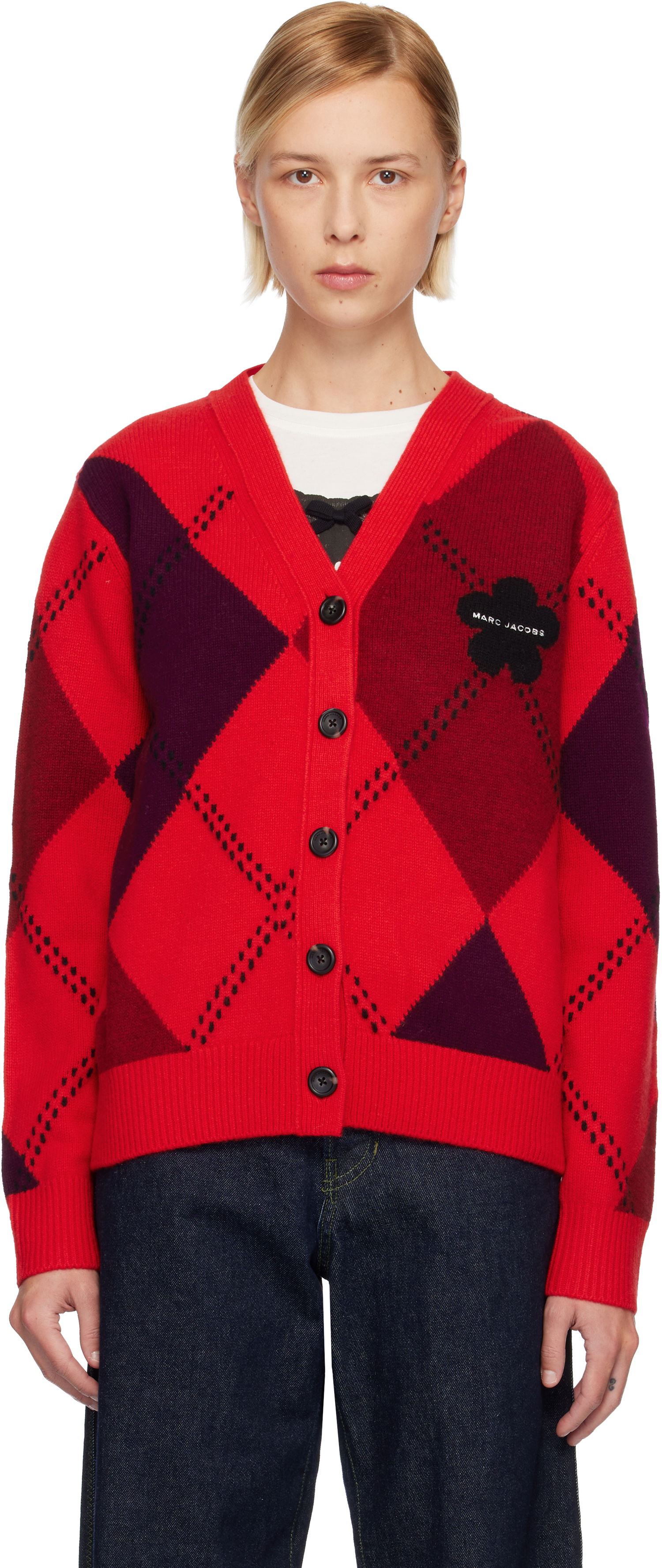 Пуловер Marc Jacobs Preppy Daisy Argyle Cardigan Многоцветен | 2F5RTP014K11, 0