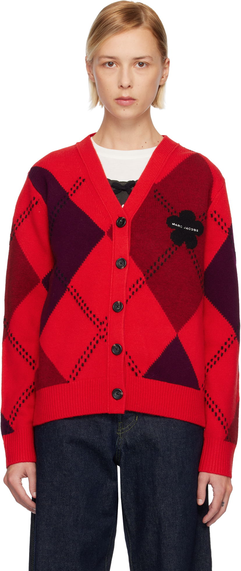 Пуловер Marc Jacobs Preppy Daisy Argyle Cardigan Многоцветен | 2F5RTP014K11
