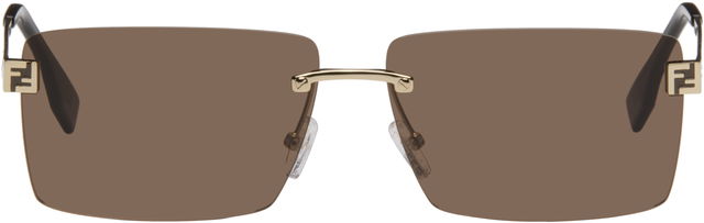 Sky Rectangular Rimless Sunglasses