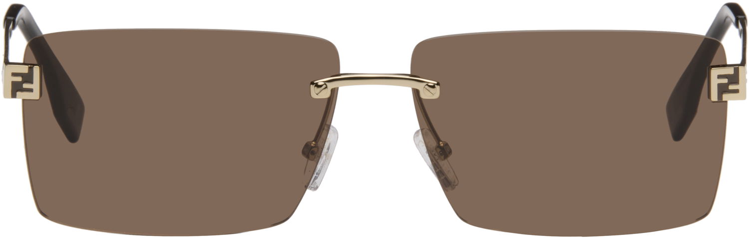 Слънчеви очила FENDI Sky Rectangular Rimless Sunglasses Кафяво | FE40165UM6032E 840126860023, 0