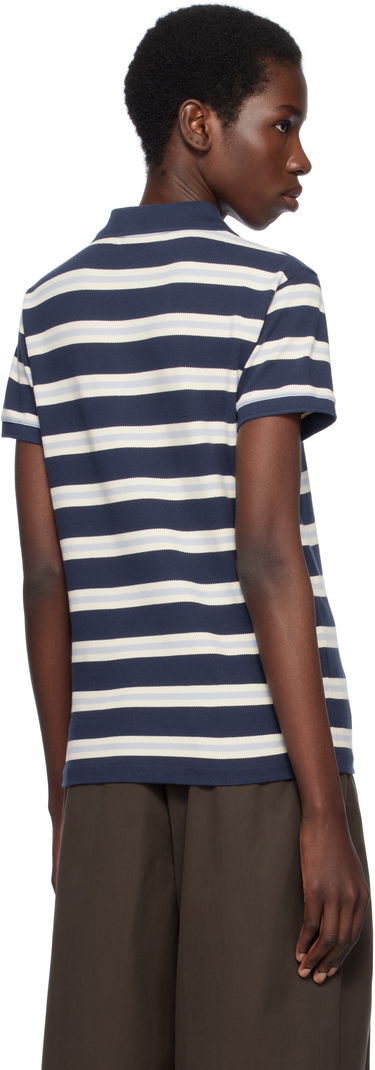 Поло тениска MAISON KITSUNÉ Kitsuné Baby Fox Patch Stripe Polo Тъмно синьо | OW00205KJ7010, 2