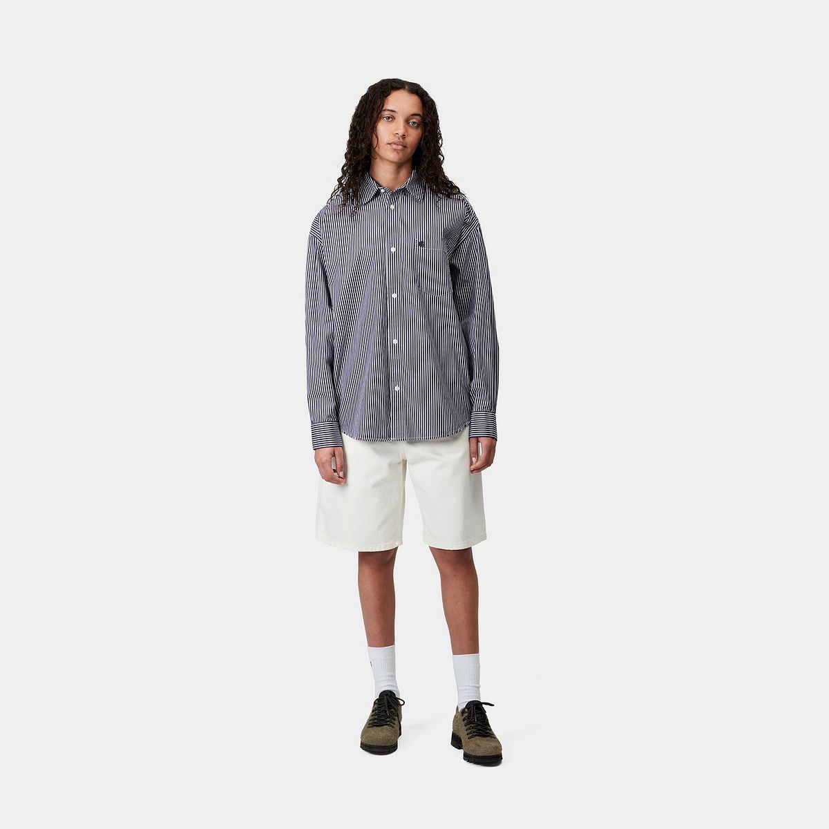 Риза Carhartt WIP Carhartt WIP Arvin Long Sleeve Striped Shirt Тъмно синьо | I034560_2, 1
