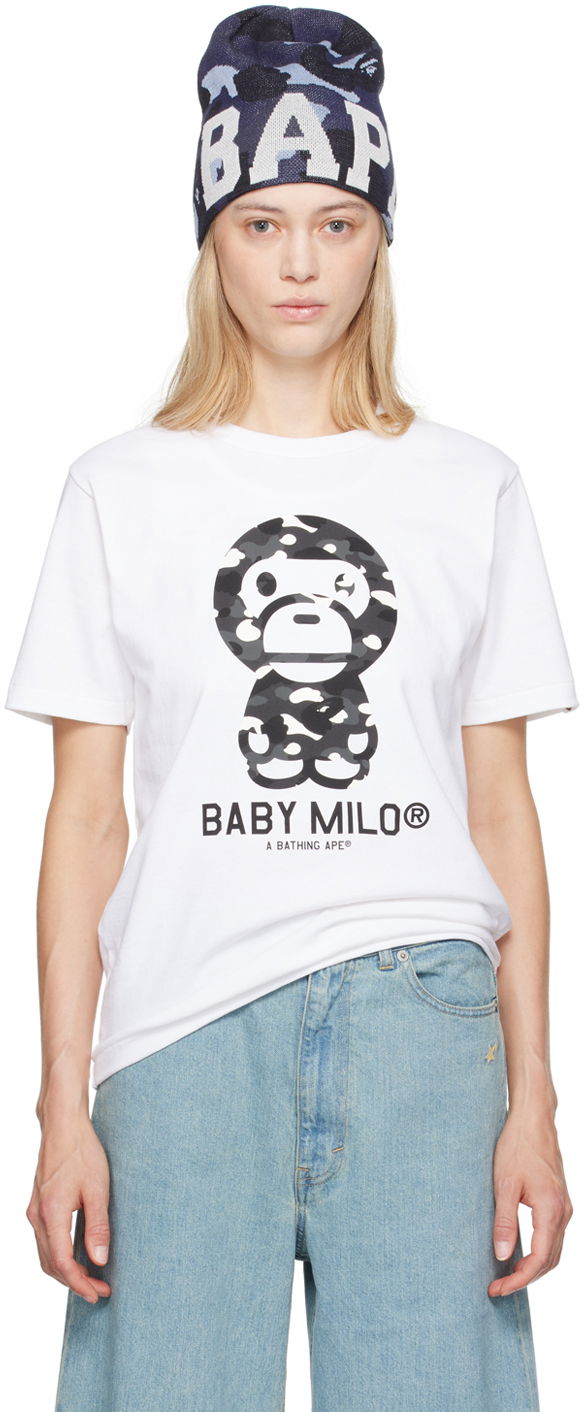 Тениска BAPE BAPE White City Camo Baby Milo T-Shirt Бяло | 002TEK302021L