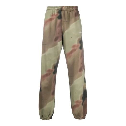 Спортни панталони Off-White Camouflage Print Sweatpants Зелено | OMCH029E20FLE0046001, 0
