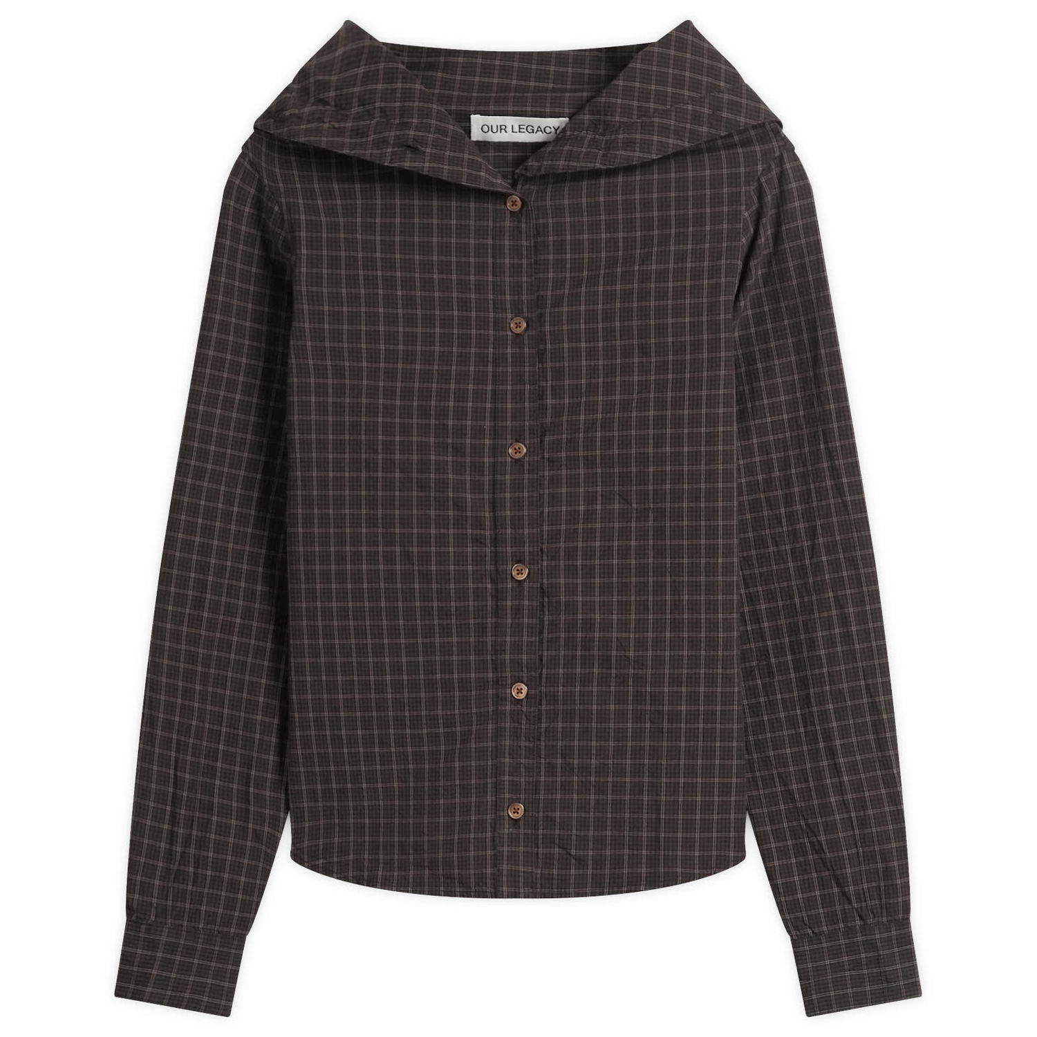 Риза OUR LEGACY Our Legacy Kaonashi Wide Neck Shirt, Size EUR 32 Черно | W4252KB, 0