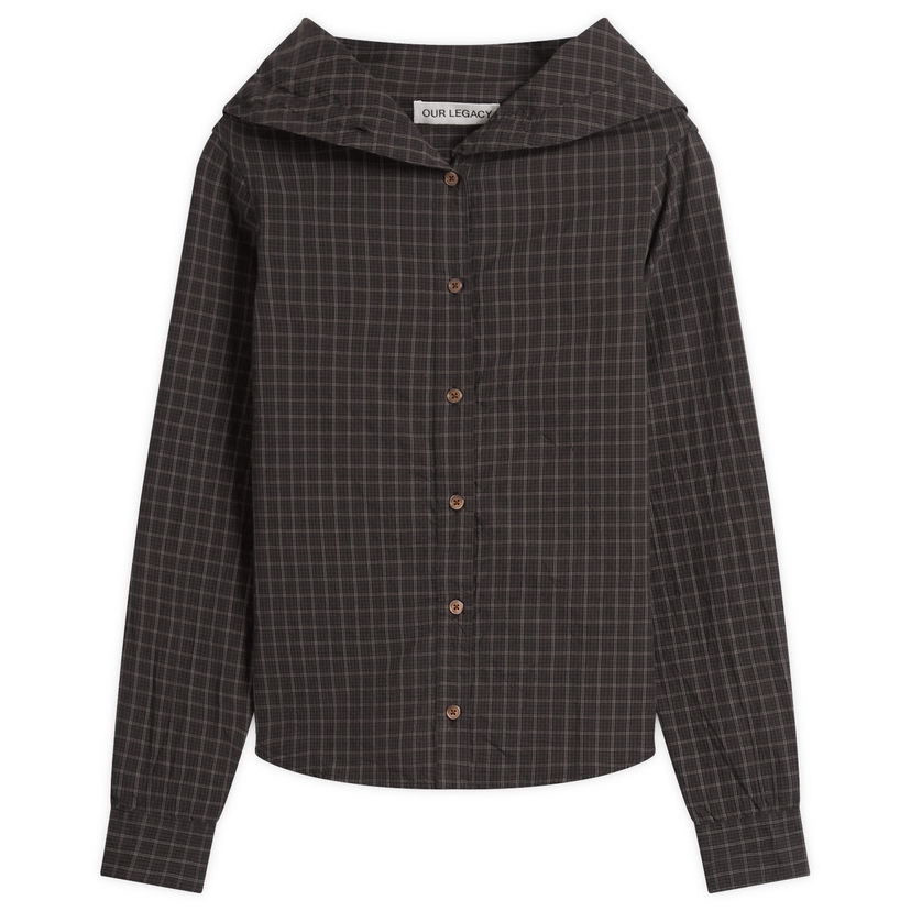 Риза OUR LEGACY Our Legacy Kaonashi Wide Neck Shirt, Size EUR 32 Черно | W4252KB