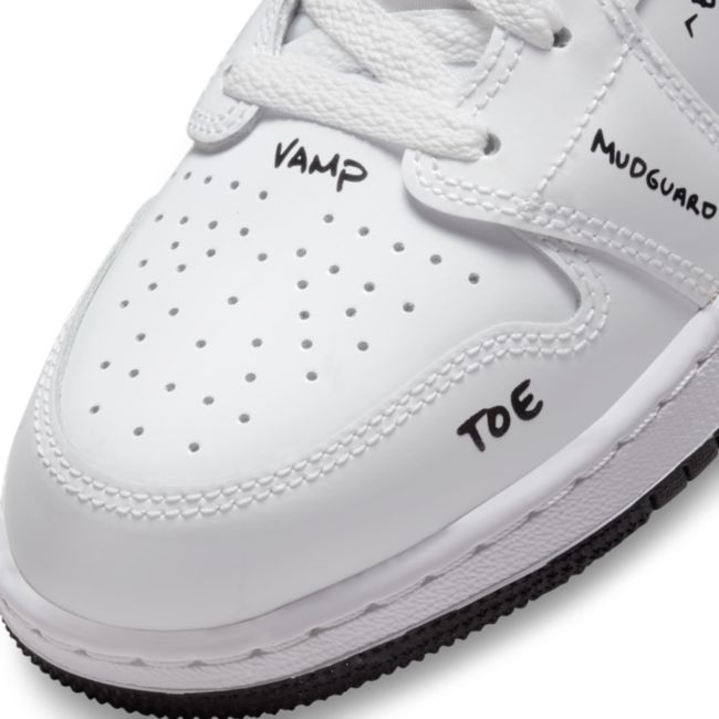 Кецове и обувки Jordan Air Jordan 1 Mid "Schematic" GS Бяло | DQ1864-100, 1
