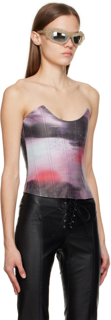 Потник Miaou Miaou Leia Print Corset Top Лилаво | 7010PPUMOP, 1
