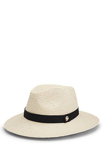 Шапка BOSS Panama Raffia Hat with Monogram Бежово | 50539512, 0