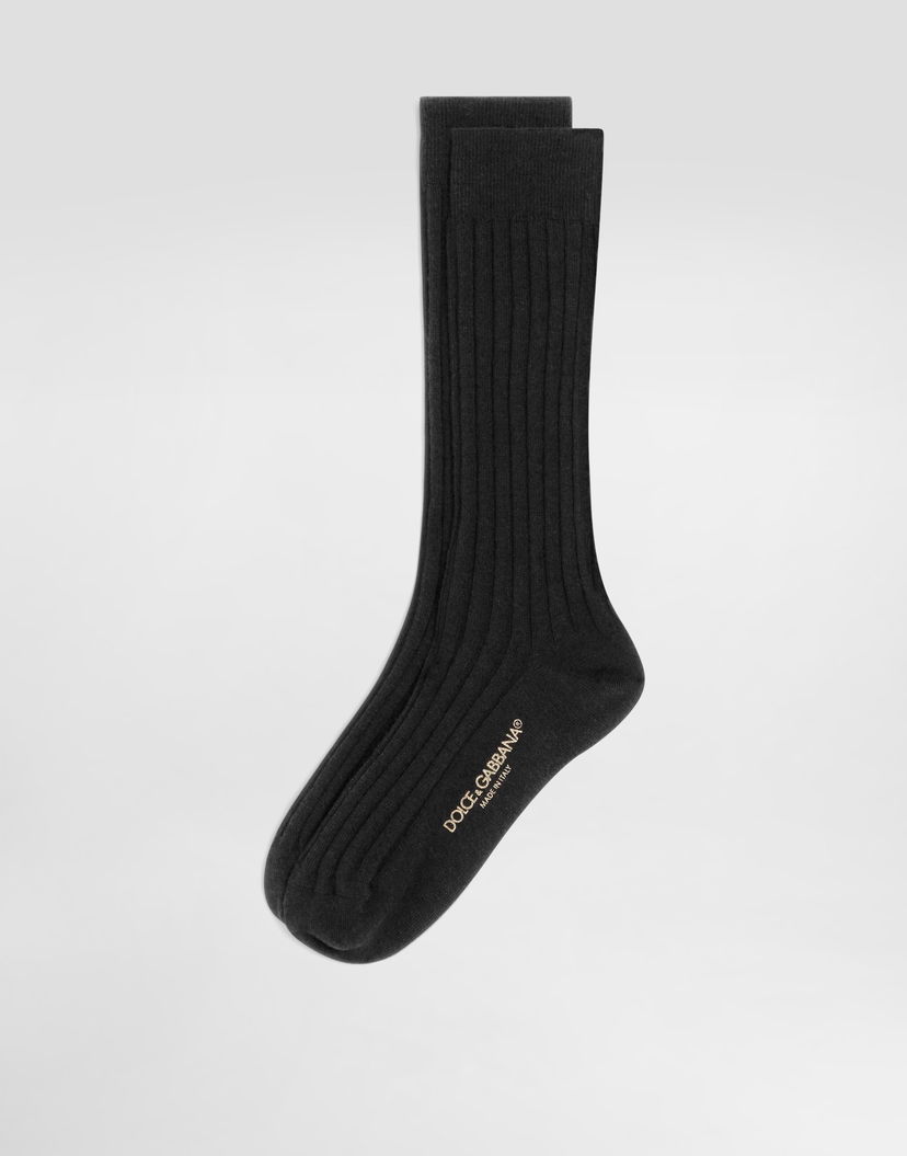 Чорапи Dolce & Gabbana Dolce & Gabbana Ribbed Wool Socks Черно | FXP07TJGMD1N0000