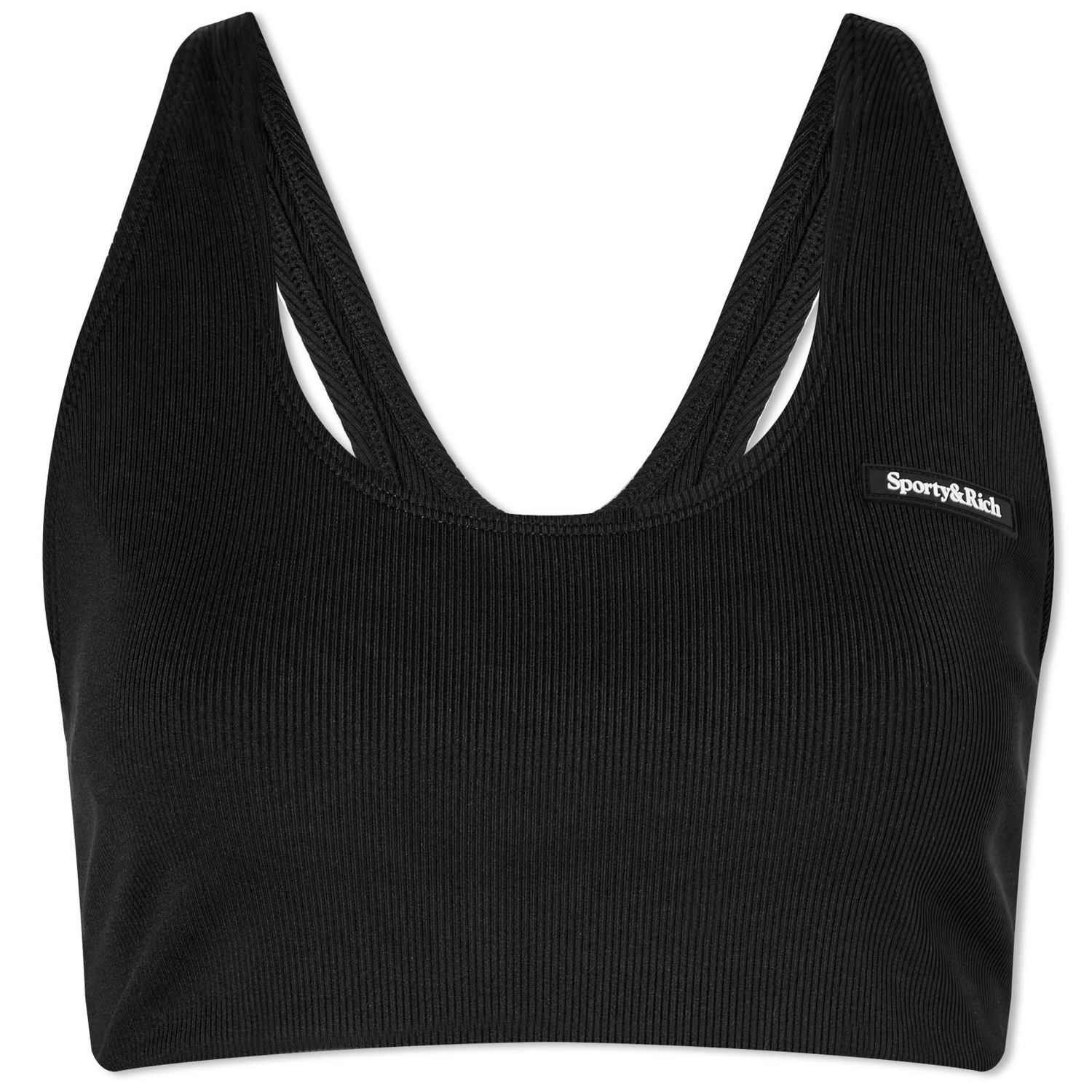 Сутиен Sporty & Rich Sporty & Rich Serif Rib Bra Черно | BR841BK, 0