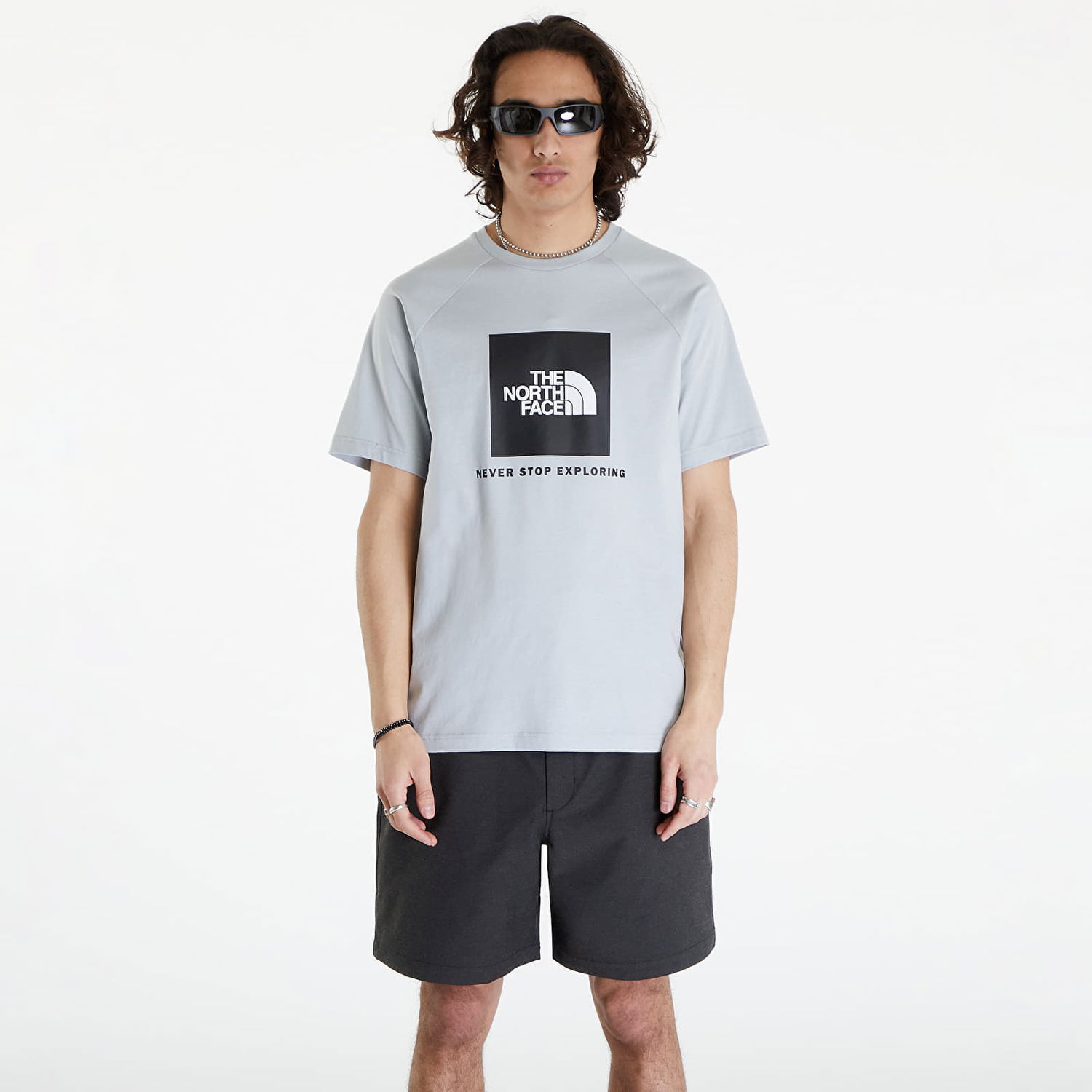 Тениска The North Face Raglan Redbox Tee High Rise Grey Сиво | NF0A87NJA0M1, 0