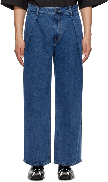 Дънки ADER ERROR ADER error Sig; TRS Tag 02 Pleated Wide-Leg Jeans Синьо | BO42FYJE0102BL, 0