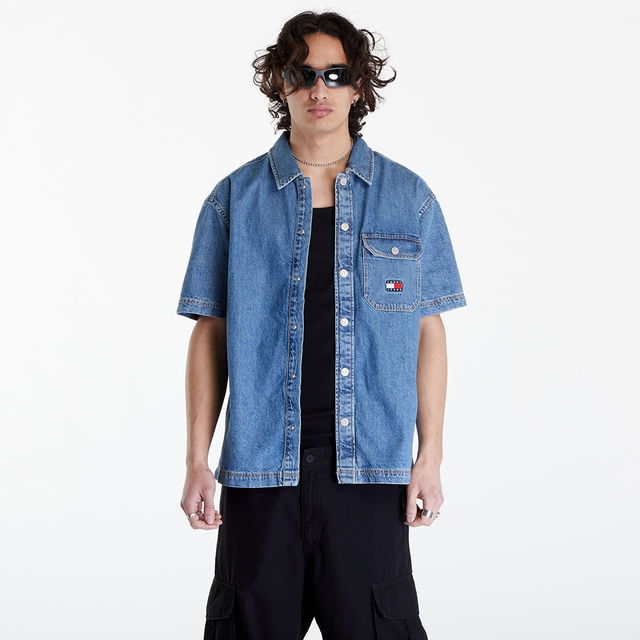 Denim Short Sleeve Overshirt Mid Indigo